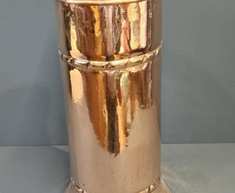 Edwardian Planished Copper Stick Stand - Image 3