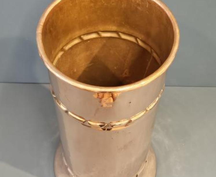 Edwardian Planished Copper Stick Stand - Image 4