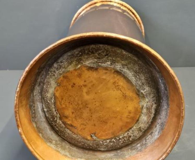 Edwardian Planished Copper Stick Stand - Image 5