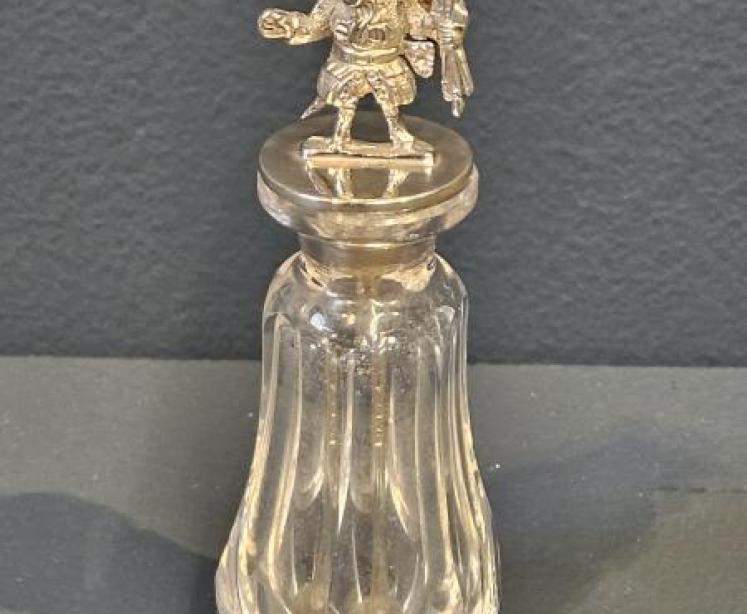 Crystal and Silver Snuff Bottle - Image 1