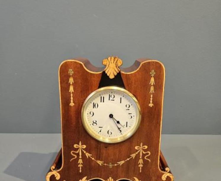 Superb Edwardian Inlaid Mahogany Mantel Clock - Image 1