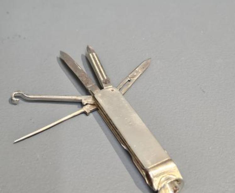 Levi & Salaman Silver Pen Knife and Cheroot Cutter - Image 2