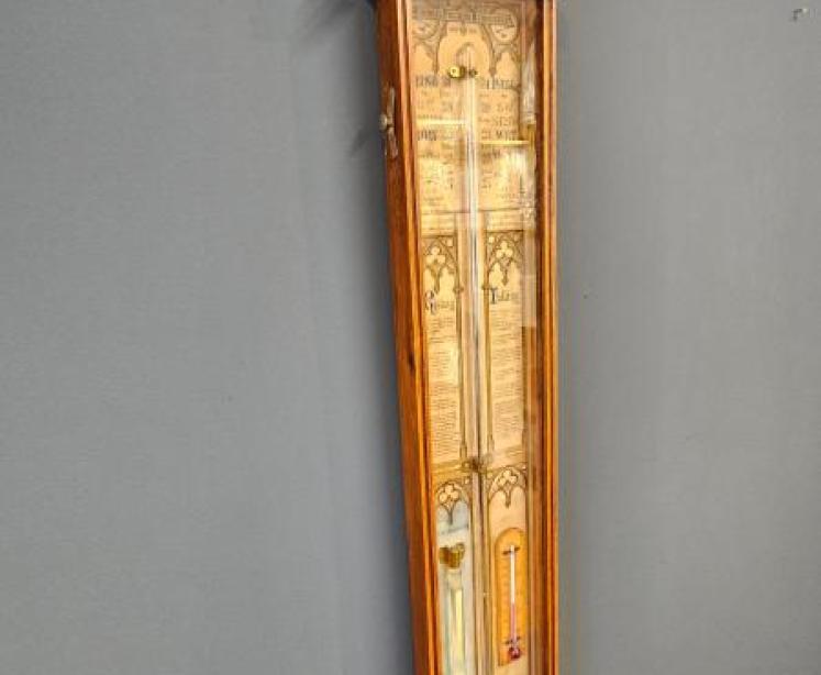 Victorian Oak Cased Fitzroy Barometer - Image 7