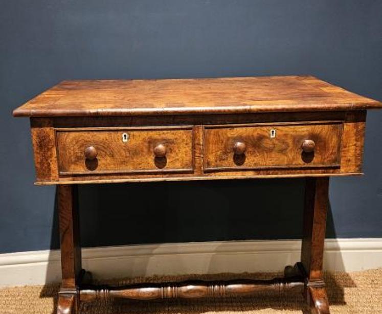 Small Regency Pollard Oak Country House Library Table - Image 1