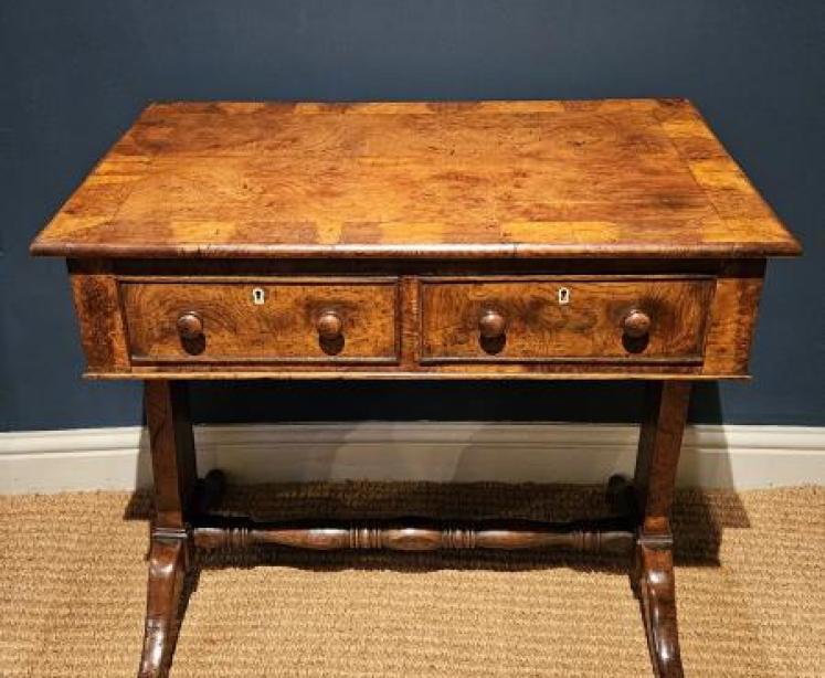 Small Regency Pollard Oak Country House Library Table - Image 7