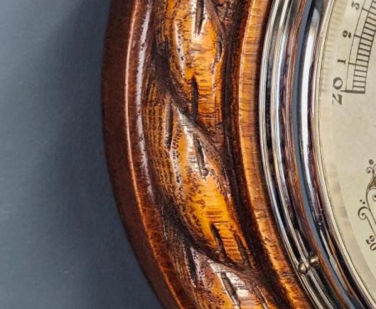 Victorian Oak Ships Barometer by Watson Of Holborn - Image 2
