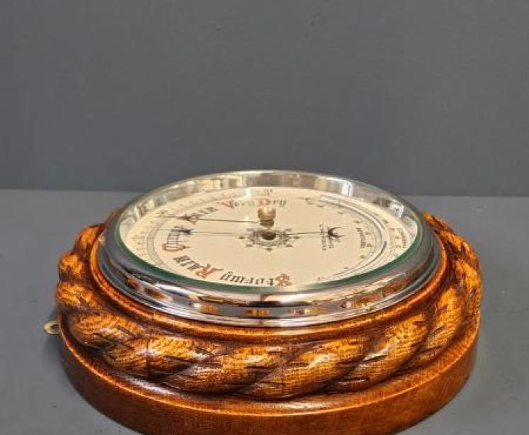 Victorian Oak Ships Barometer by Watson Of Holborn - Image 6