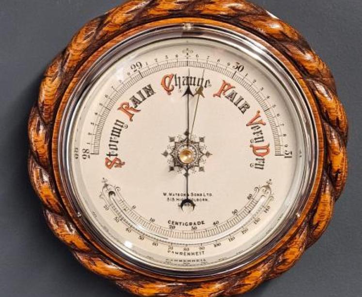 Victorian Oak Ships Barometer by Watson Of Holborn - Image 7