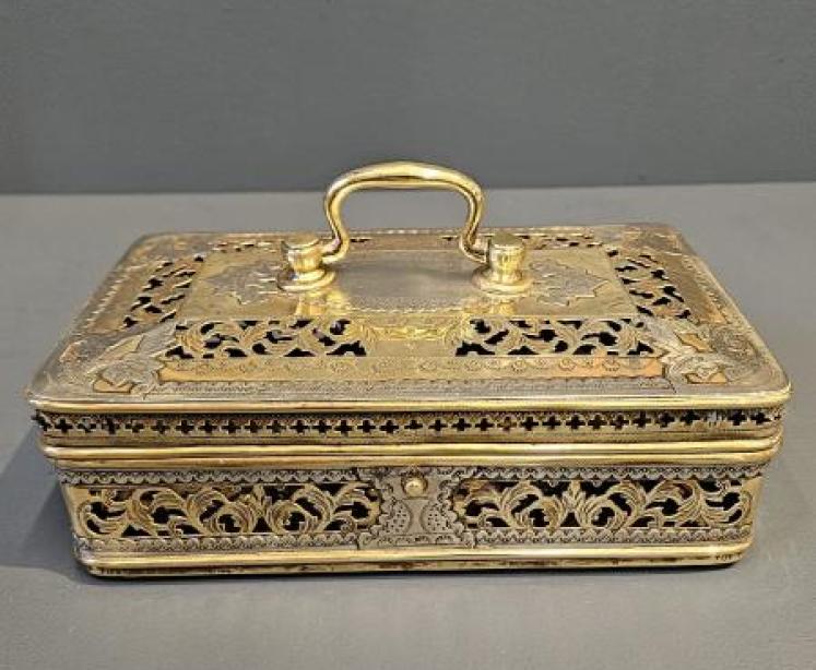 Victorian Brass and Silver Pot Pourri - Image 2