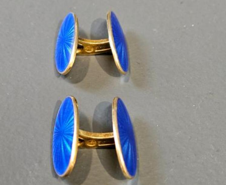 David Andersen Norwegian Silver Gilt and Enamel Cufflinks - Image 3