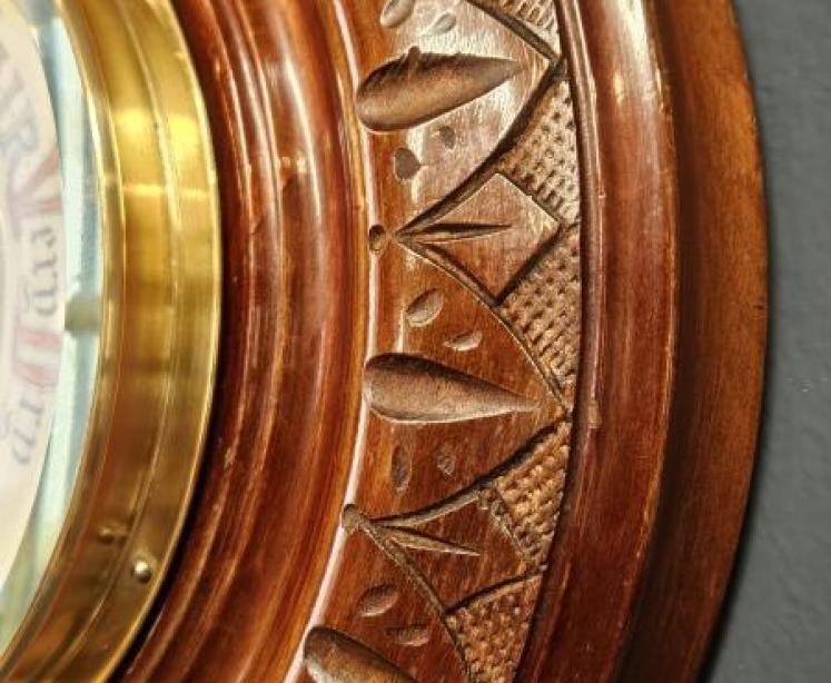 Victorian Turned and Carved Mahogany Cased Barometer - Image 4