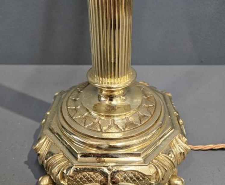 Edwardian Reeded Column Doric Mount Table Lamp - Image 5
