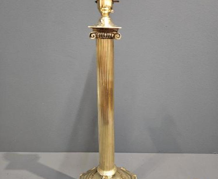 Edwardian Reeded Column Doric Mount Table Lamp - Image 6