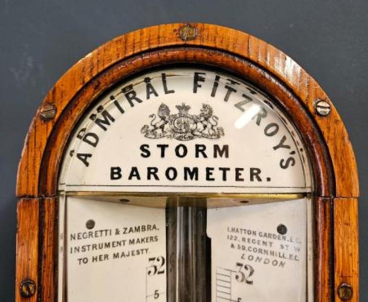 Victorian Oak Admiral Fitzroy Storm Barometer - Image 6