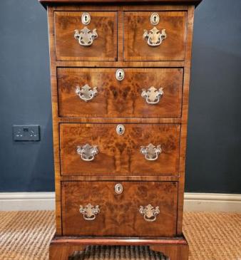 Victorian Burr Walnut Tallboy Chest