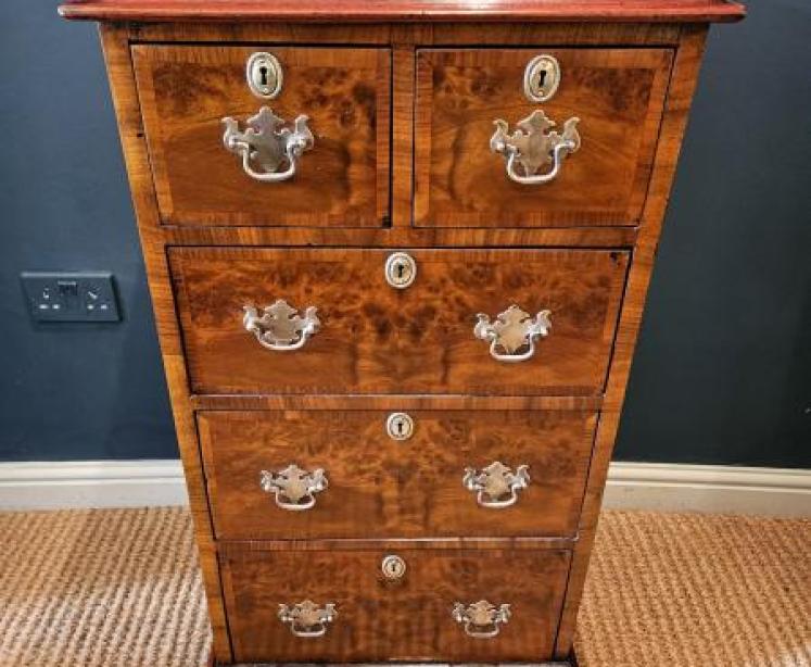 Victorian Burr Walnut Tallboy Chest - Image 2