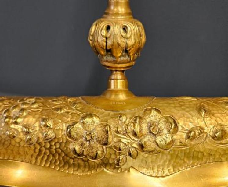 Edwardian Gilt Brass Desk Lamp - Image 5