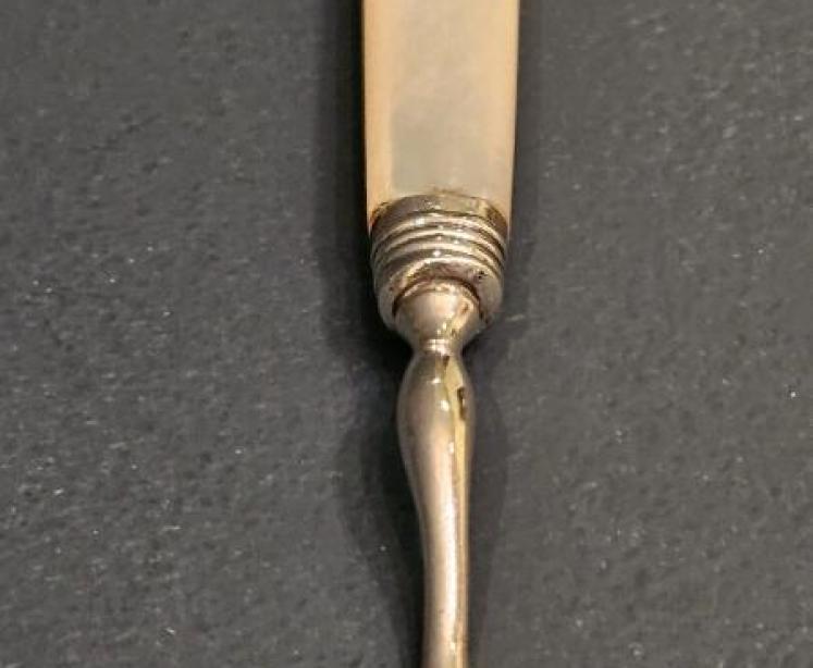 George III Silver Cheese Scoop - Image 3