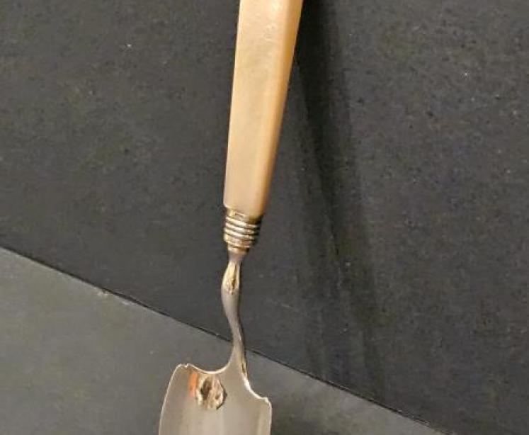 George III Silver Cheese Scoop - Image 4