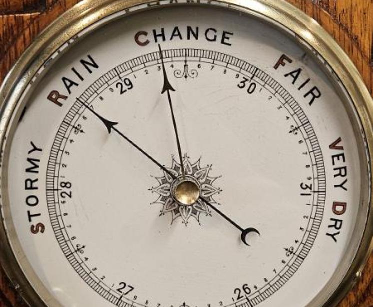 Victorian Oak Starburst Banjo Barometer - Image 3