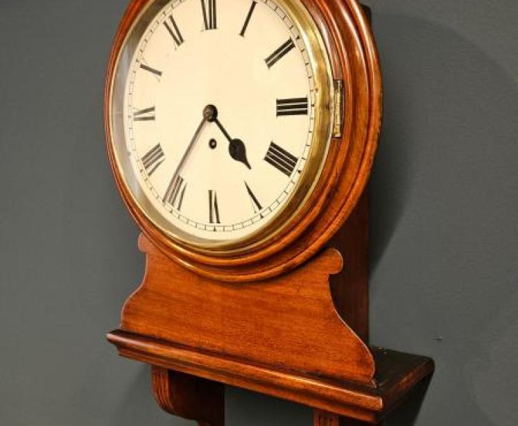 Victorian 8 Day Single Fusee Drop Dial Wall Clock  - Image 2