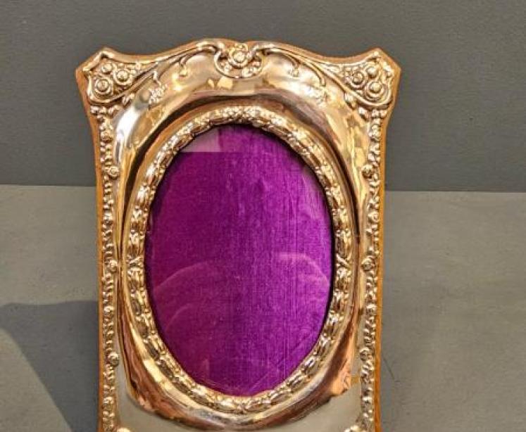 Edwardian Embossed Silver Photo Frame  - Image 1