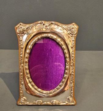Edwardian Embossed Silver Photo Frame 