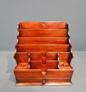 Early Victorian Mahogany Waterfall Stationery Rack