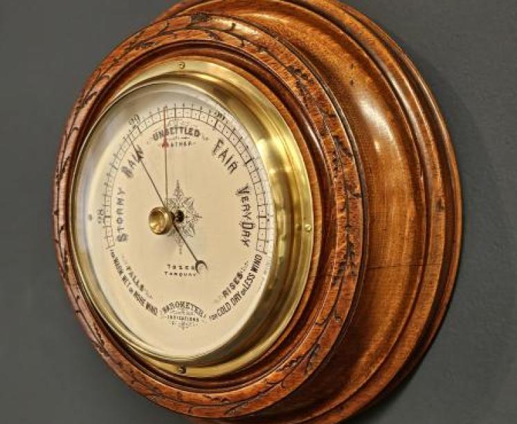 Victorian Oak Case Torquay Aneroid Barometer - Image 3