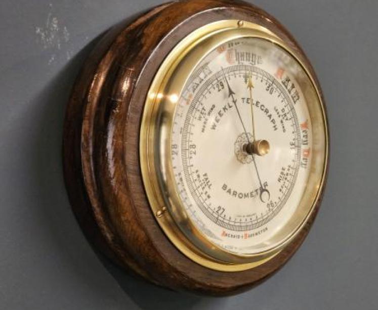 Weekly Telegraph Oak Cased Barometer - Image 6
