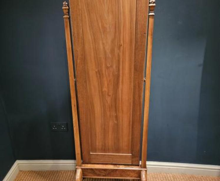 Victorian Walnut Cheval Mirror - Image 7