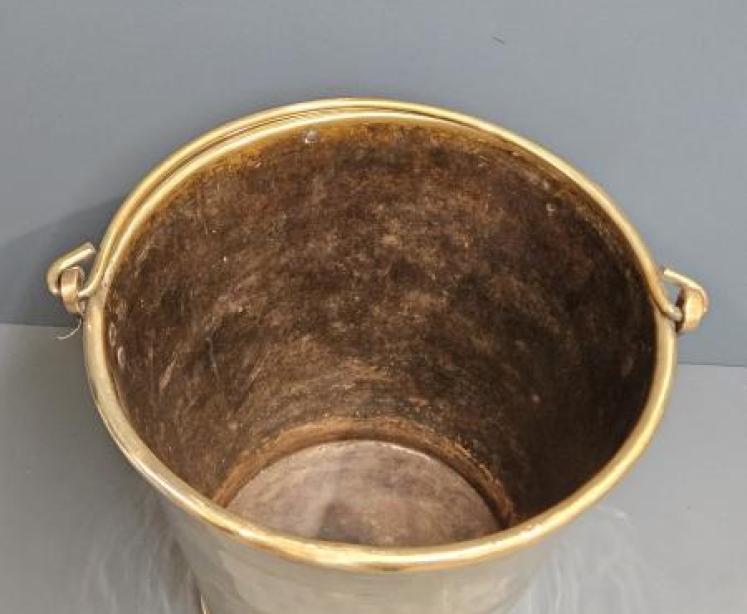Early Victorian Brass Campaign Bucket - Image 3