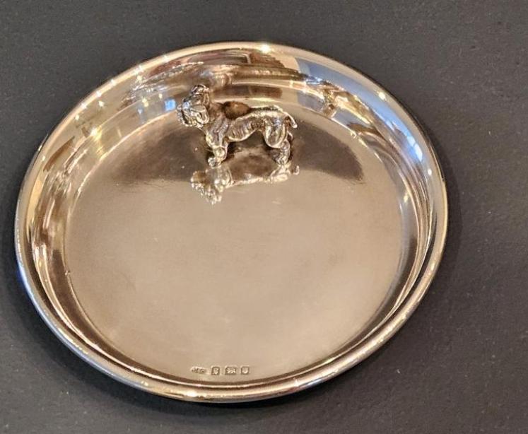Unusual Silver Bulldog Pin Cushion and Pin Tray - Image 5