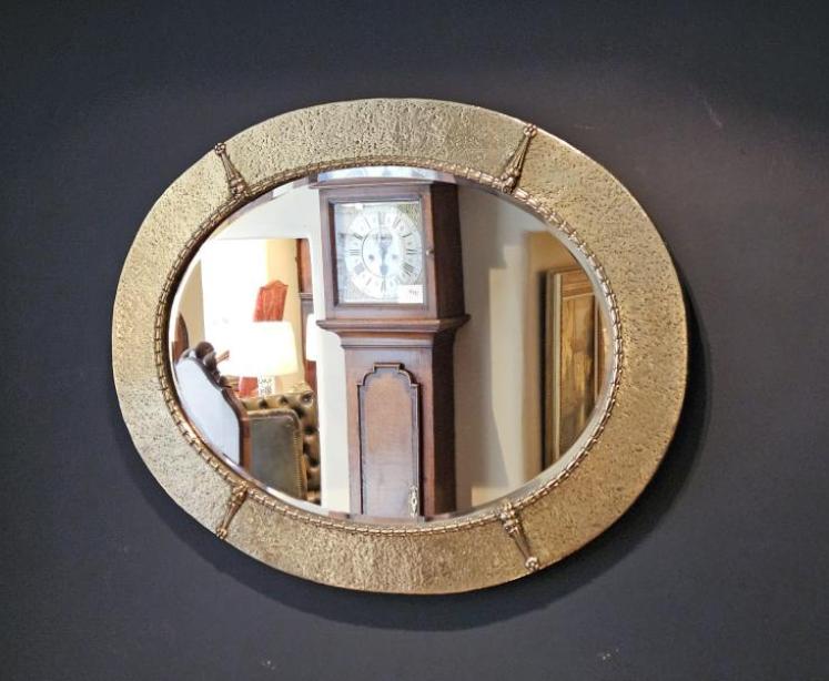 Arts and Crafts Brass Framed Mirror - Image 5