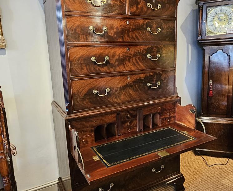 George III Mahogany Secretaire Chest on Chest - Image 1