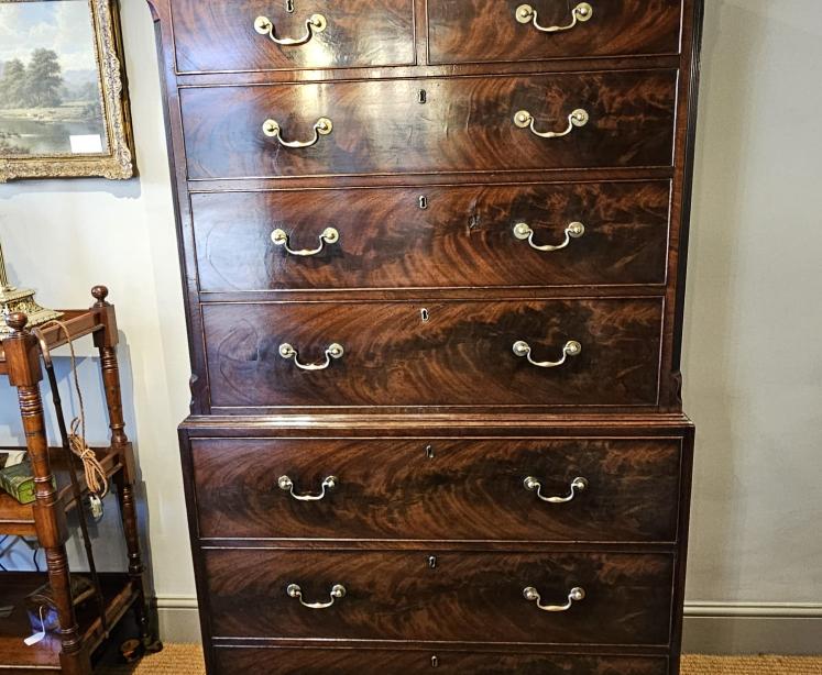 George III Mahogany Secretaire Chest on Chest - Image 2