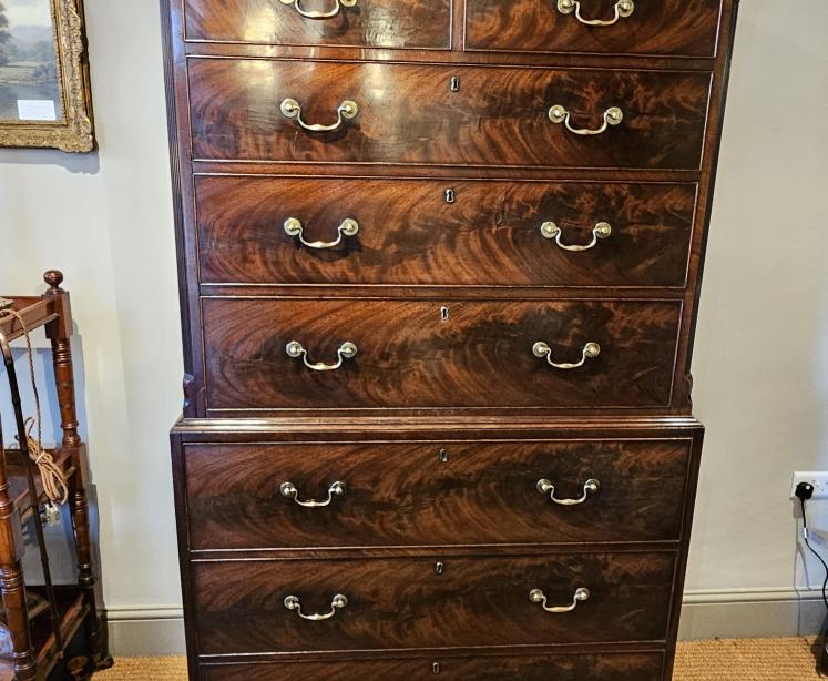 George III Mahogany Secretaire Chest on Chest - Image 6