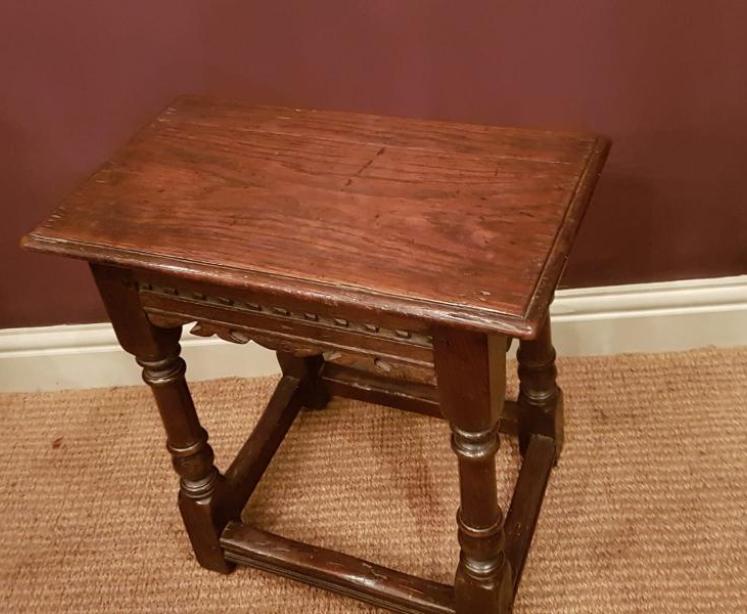 Antique Oak Joint Stool - Image 2