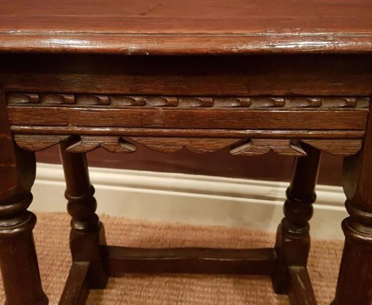 Antique Oak Joint Stool - Image 3