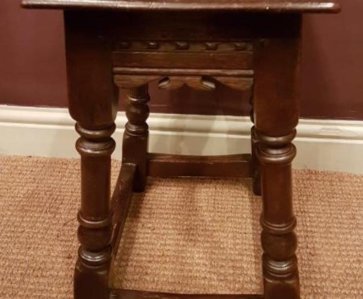 Antique Oak Joint Stool - Image 4