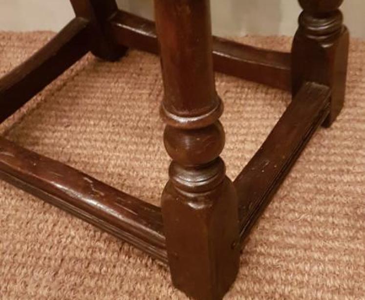 Antique Oak Joint Stool - Image 5