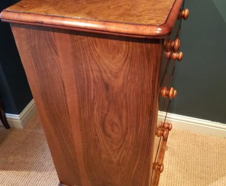 Fine Quality Mid Victorian Burr Walnut Tallboy Chest - Image 3