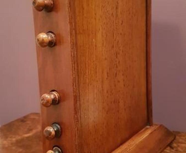 Large Antique Walnut Perpetual Desk Calendar  - Image 2