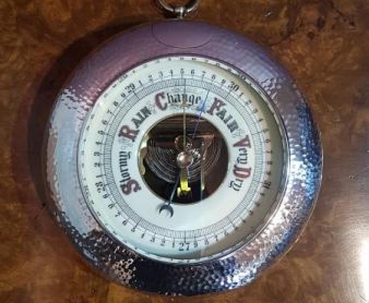 Rare Antique Silver Mounted Barometer - Image 1