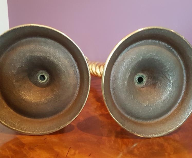 Pair of Victorian Barley Twist Candlesticks - Image 4