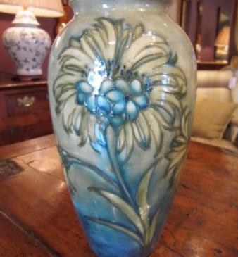 Rare Moorcroft Cornflower on Celandon Vase