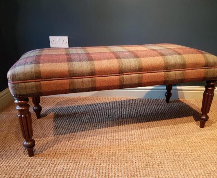 Antique Regency Mahogany Double Upholstered Stool - Image 1