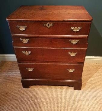 George I Period Antique Oak Silver Chest