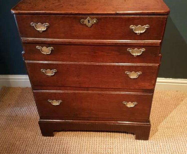 George I Period Antique Oak Silver Chest - Image 1