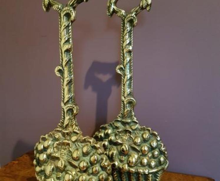 Pair Victorian Country House Cast Brass Door Stops - Image 5